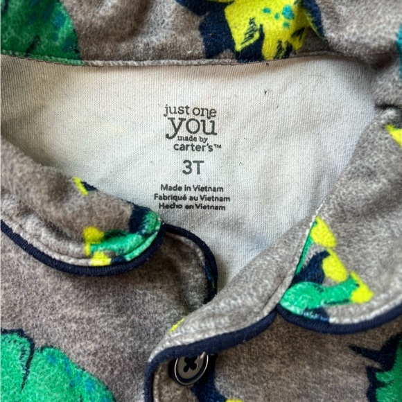 Carters Boys Toddlers Pajama Set Dinosaurs flannel fall winter sleepwear 3T Just - Picture 2 of 4